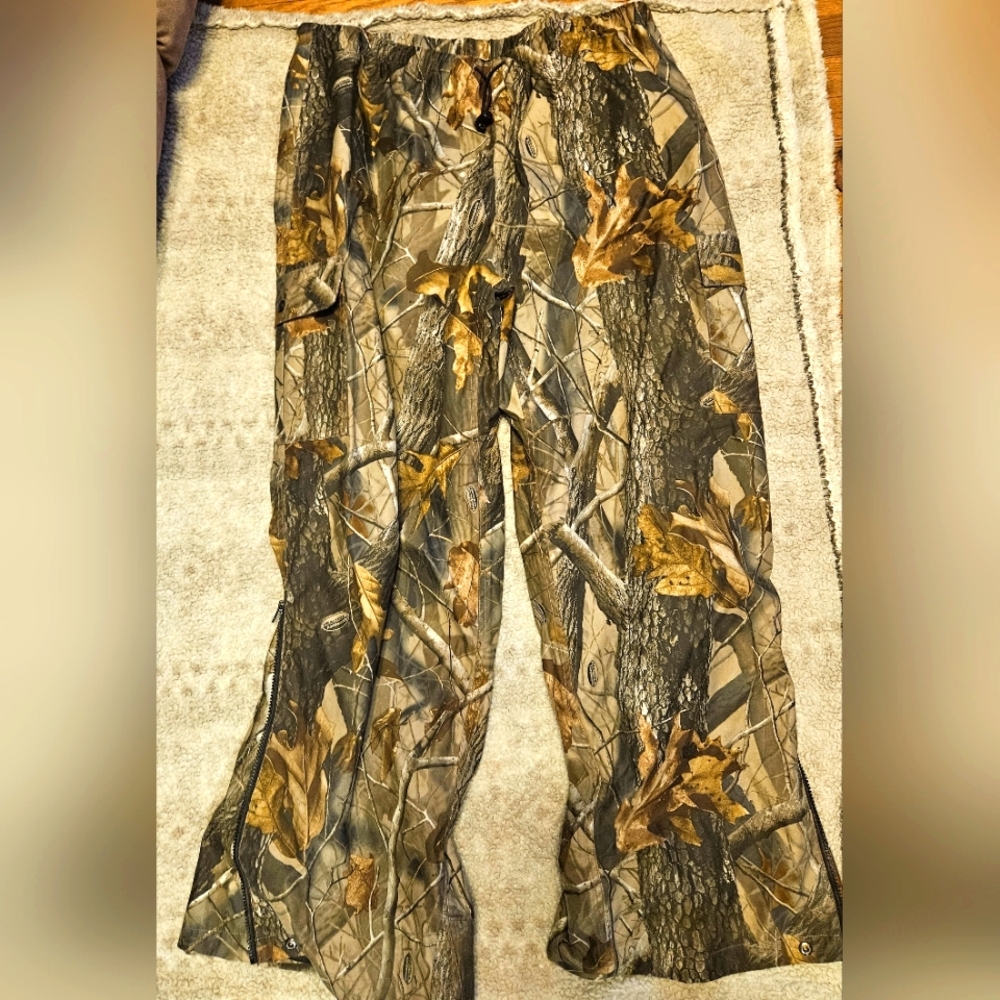Field and Steam Cargo REAL TREE HARDWOODS Camo RAIN Hunting Lined Pants XL